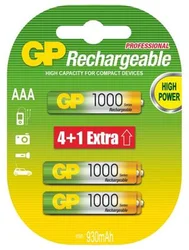 GP Nabíjecí baterie NiMH 1000 mAh HR03 (AAA) 4 kusy, (blistr 4+1 kusy zdarma)