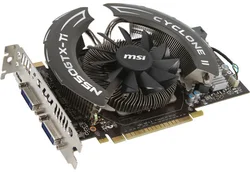 Grafická karta MSI nVidia N550GTX-Ti CYCLONE II 1GD5/OC, GDDR5 1Gb,192bit,2xDVI, miniHDMI, DX11,FAN II, OC