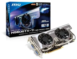 Grafická karta MSI nVidia N560GTX-Ti Twin Frozr II 2GD5/OC 2048MB 880/4008MHz 2xDVI+mini HDMI, PCIe x16, SLi
