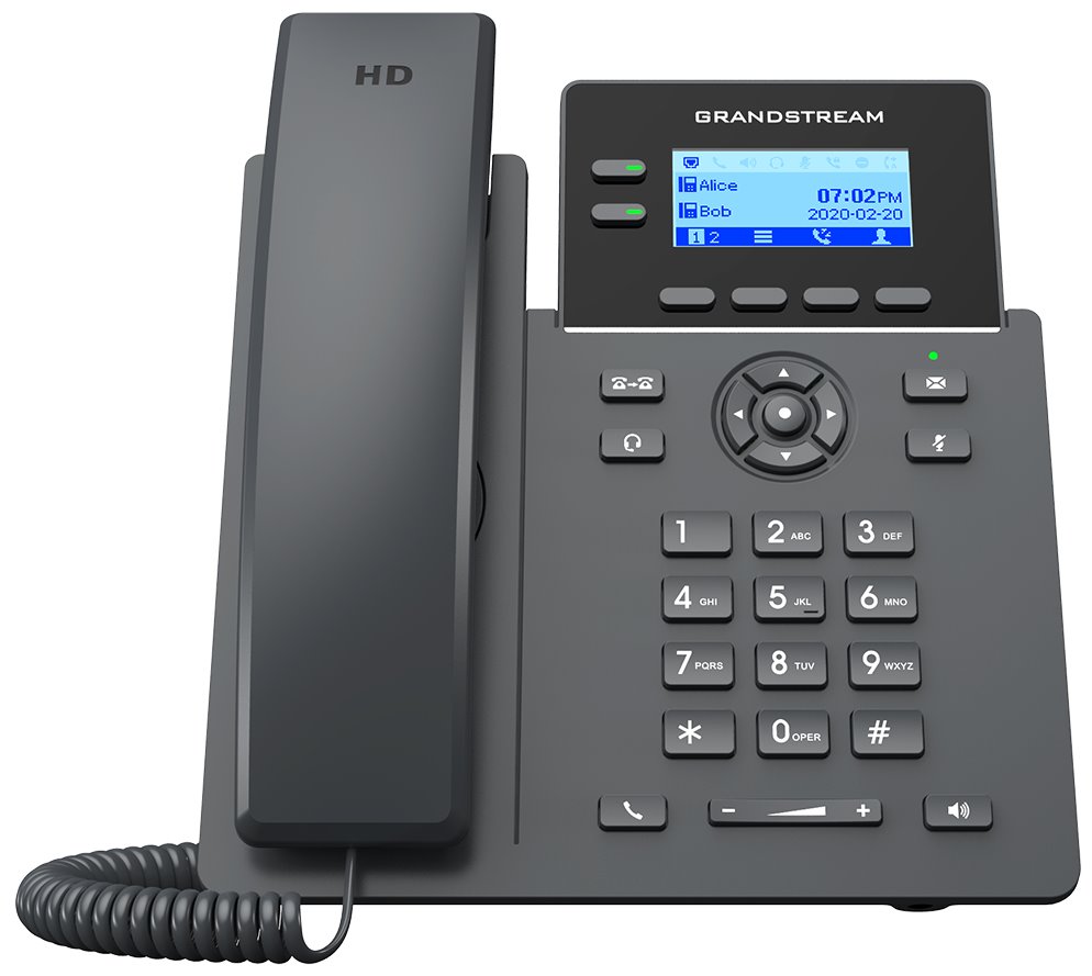 Grandstream GRP2602P/ telefón VoIP/ 2,21" podsvietený grafický displej/ 4x SIP/ 2x LAN/ PoE, GDMS