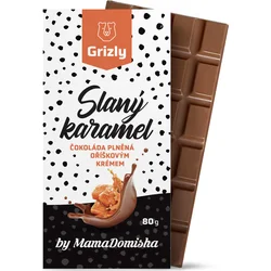 GRIZLY Čokoláda mléčná Slaný karamel by MamaDomisha, 80 g