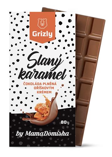 GRIZLY Mliečna čokoláda Soľný karamel od MamaDomisha, 80 g