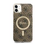 Guess 4G IML MagSafe Zadní Kryt pro iPhone 11 Brown