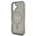 Guess IML Glitter Ring MagSafe zadný kryt pre iPhone 16 Black