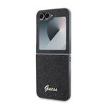 Guess PC/TPU Glitter Flakes Metal Logo Zadný kryt pre Samsung Galaxy Z Flip 6 Black