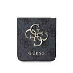 Guess PU 4G Kovový zadný kryt s logom pre Samsung Galaxy Z Flip 6 Grey