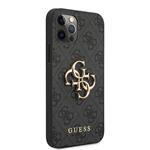 Guess PU 4G Metal Logo Zadní Kryt pro iPhone 12/12 Pro Grey