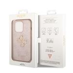 Guess PU 4G Metal Logo Zadní Kryt pro iPhone 14 Pro Pink
