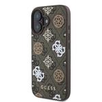 Guess PU 4G Peony MagSafe zadný kryt pre iPhone 16 Brown