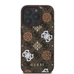 Guess PU 4G Peony MagSafe zadný kryt pre iPhone 16 Pro Max Brown