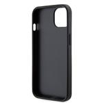 Guess PU 4G Strass Triangle Metal Logo Zadní Kryt pro iPhone 15 Black