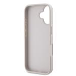 Guess PU 4G Strass Triangle Metal Logo Zadní Kryt pro iPhone 16 Pink