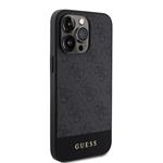Guess PU 4G Stripe MagSafe Zadní Kryt pro iPhone 15 Pro Max Black