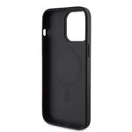 Guess PU 4G Stripe MagSafe Zadní Kryt pro iPhone 15 Pro Max Black