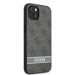 Guess PU 4G Stripe Zadní Kryt pro iPhone 13 Grey
