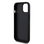 Guess PU Fixed Glitter 4G Metal Logo Zadní Kryt pro iPhone 15 Black