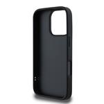 Guess PU kožený prešívaný zadný kryt pre iPhone 16 Pro Black
