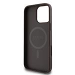 Guess PU kožený zadný kryt 4G Big Love Logo MagSafe pre iPhone 16 Pro Brown