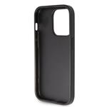 Guess PU Pevný zadný kryt s kovovým logom 4G Glitter pre iPhone 15 Pro Max Black