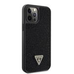 Guess Rhinestones Triangle Metal Logo Cover pre iPhone 12/12 Pro Black