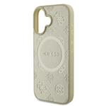 Guess Saffiano Peony Stamp MagSafe zadný kryt pre iPhone 16 Gold