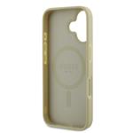 Guess Saffiano Peony Stamp MagSafe zadný kryt pre iPhone 16 Gold