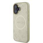 Guess Saffiano Peony Stamp MagSafe zadný kryt pre iPhone 16 Gold