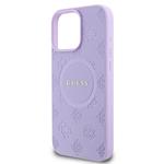 Guess Saffiano Peony Stamp MagSafe zadný kryt pre iPhone 16 Pro Max Purple
