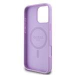 Guess Saffiano Peony Stamp MagSafe zadný kryt pre iPhone 16 Pro Max Purple
