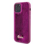 Guess Sequin Script Logo Zadní Kryt pro iPhone 12/12 Pro Magenta