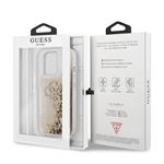 Guess TPU Big 4G Liquid Glitter Gold Zadní Kryt pro iPhone 13 Pro Max Transparent