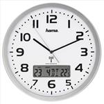 Hama Extra, nástěnné hodiny řízené rádiovým signálem, s datem a teplotou