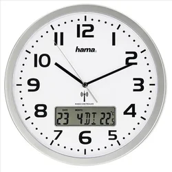 Hama Extra, rádiom riadené nástenné hodiny s dátumom a teplotou