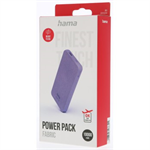 Hama Fabric 10, powerbanka, 10000 mAh, 3 A, 2 výstupy: USB-C, USB-A, textilný dizajn, fialová