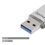 Hama Flash Pen Laeta, USB-C/USB-A 3.1, 128 GB, 40 MB/s, strieborná