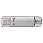 Hama Flash Pen Laeta, USB-C/USB-A 3.1, 256 GB, 40 MB/s, strieborná