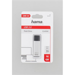Hama FlashPen Classic, USB 3.0, 16 GB, 40 MB/s, strieborná