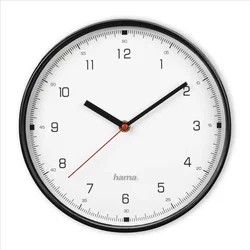 Hama Linea, nástenné hodiny, priemer 25 cm, tichý chod, čierne