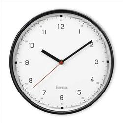 Hama Linea, nástěnné hodiny, průměr 25 cm, tichý chod, černé