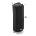 Hama Pipe 3.0, reproduktor Bluetooth, vodotesný IPX5, 24 W, 10 svetelných režimov, čierny