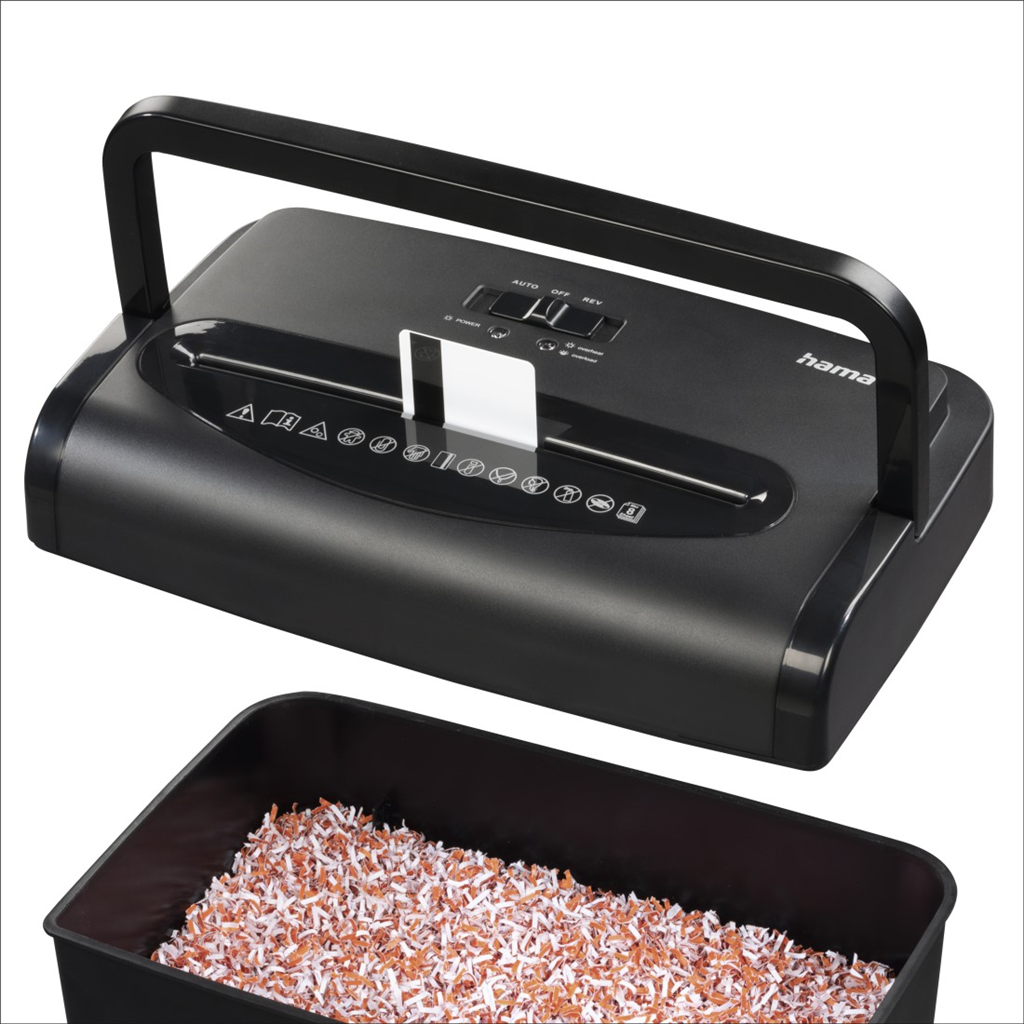 Hama Premium M8+, skartovač, mikrorez, 8 listov, klasifikácia P5, 20 l
