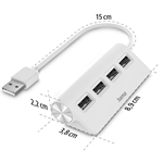 Hama USB hub, 4 porty, USB 2.0, 480 Mbit/s, biely