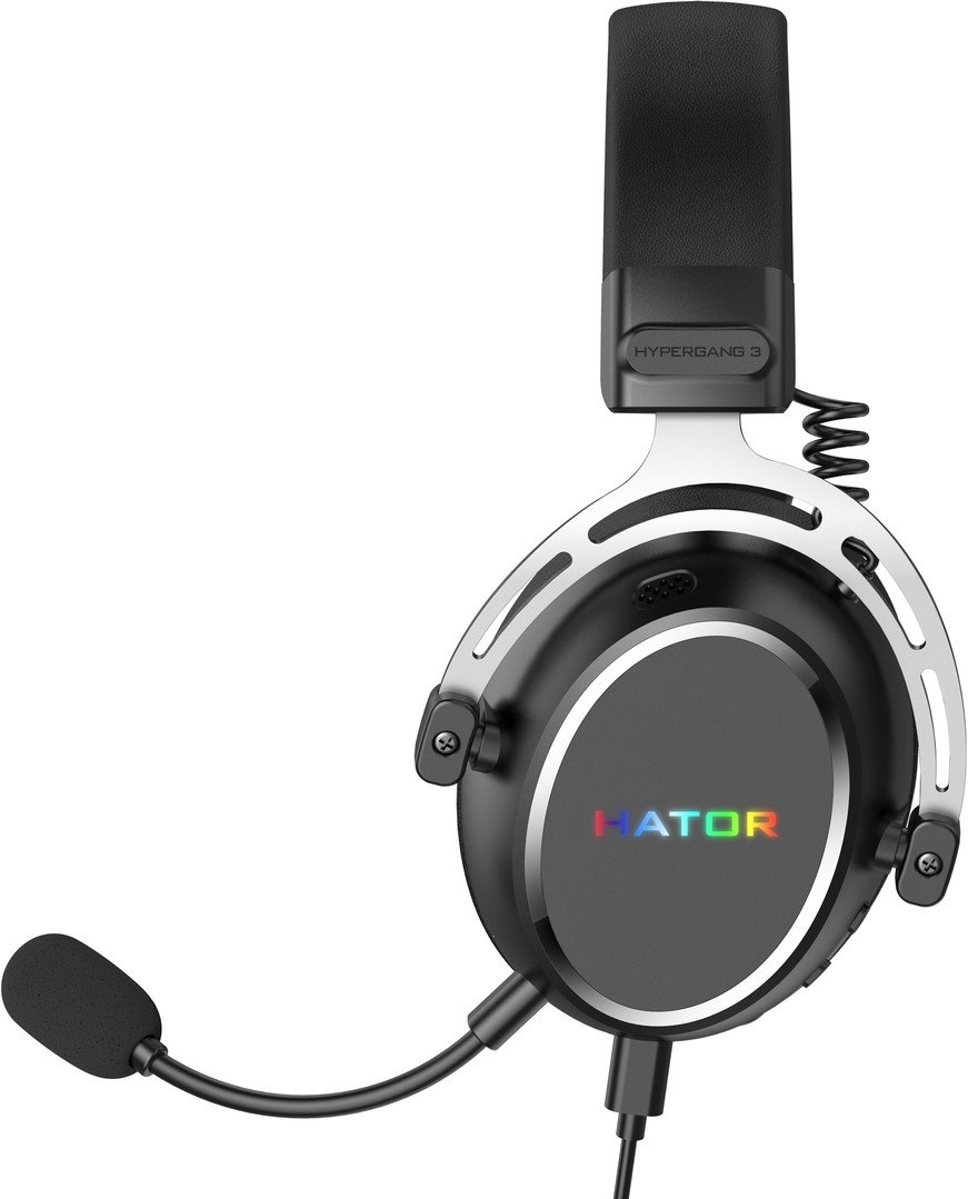 Hator HYPERGANG 3 USB drátová sluchátka černá