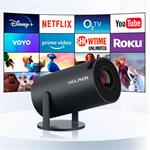 HELMER chytrý přenosný projektor SP 500 HD mini/ HD (1280 x 720px/ HDMI/ USB/ Bluetooth/ Wi-Fi/ Repro/ Android 11/ černý