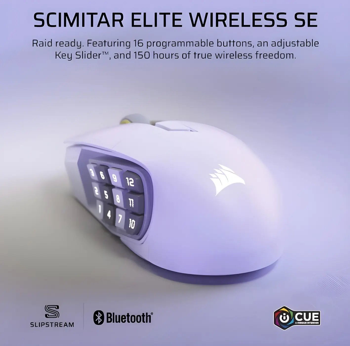 Herná myš Corsair Scimitar Elite Wireless SE, biela