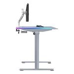 Herný stôl ULTRADESK QUEST, 140x70cm, 72-120cm, sivý