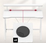 Hero 1.9 White 120 cm gaming desk