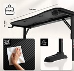 Hero 3.6 gaming desk Black