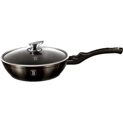 Hlboká panvica BerlingerHaus Shiny Black Collection s pokrievkou, 24 cm