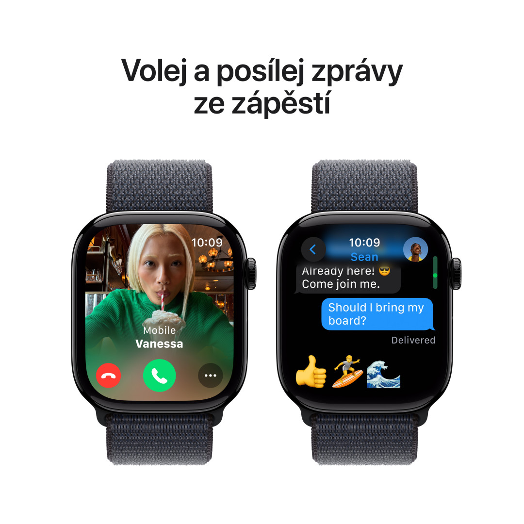 Hliníkové puzdro Apple Watch Series 10 GPS 42 mm Jet Black s atramentovou športovou slučkou (MWWG3QC/A)